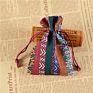 Vintage Cotton Jewelry Bags Ethnic Gift Bags National Stripe Cotton Drawstring Bags Christmas Jewelry Pouches Pouch