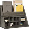Vintage Grey Solid Wood Desktop Organizer Natural Wood Processing Strong and Durable If You Want to Buy It It's Wor