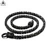 Vintage Width 316L Stainless Steel Lion Head Byzantine Chain Necklace for Men Jewelry