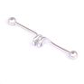 Vriua Silver Stainless Steel Wavy Barbell Long Earrings Industrial Straight Barbell Body Piercing Jewelry