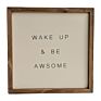 Wake up & Be Awsome Art Painting Frame Wall Decor Plaque Wood Art Craft Wooden Signs