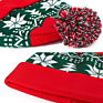 Warmth Acrylic Knitted Adult Jacquard Snowflake Ball Christmas Beanies Hat