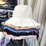 Washed Cotton Solid Color Blank Frayed Wide Brim Fringed Floppy Fisherman Bucket Hat