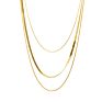 Waterproof Multiple Paperclip Chain Layer Necklace Set 18K Gold Stainless Steel 3 Three Multi Layered Chain Necklace for Women