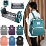 Waterproof Mummy Back Pack Crib Large Capacity Mom Backpack Foldable Baby Bed Diaper Bags with Changing Station