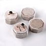 Wedding Jewelry Boxes Velvet Ring Box Octagon Shape Suede Double Ring Box