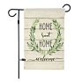 Welcome Series Green Leaf Ring Home Sweet Home Pattern Sublimation Garden Flag