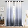 Window Sheer Polyester Linen Look Curtain Panel Linen Gradient Print Fabric for Living Room Bedroom