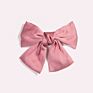 Wine Red Satin Bow Barrettes Three-Layer Ribbon plus Size Fabric Craft Steel Clip Student Spring Clip