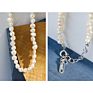Women 925 Sterling Silver Baroque Fresh Water Freshwater Beaded Pearl Necklace Jewelry Collar De Perlas