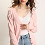 Women Autumn/ Knit Cardigan with Button Solid Color V-Neck Slim Ladies Wool Designer Outer Sweater