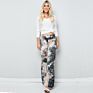 Women Clothing Rayon Spandex Tie Dye Fold over Waist Straight Wide Leg Full Length Palazzo Pants