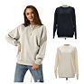 Women Color Block French Terry Polyester Crewneck Fall Clothing Sweater Shirt Pullover Sweatshirt for Women