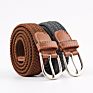 Women Elastic Weaving Belts Handmade Leather Belt Fedex