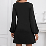 Women Fall Clothing Solid Mini Dress Women Long Sleeve Dresses
