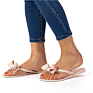 Women Flip-Flops Pearls Bow Sandals Beach Flat Rivets Rain Jelly Gold Pearls
