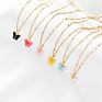 Women Jewelry Acrylic Alloy Charms Butterfly Pendant Necklace