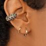 Women Pearl Ear Cuff Earring Bohemian Natural Freshwater Circle Small Clip on Earring No Piercing Fake Cartilage Earring