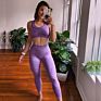 Women Spaghetti Strap Racer Back Bra High Waist Pocket Leggings Workout Yoga Wear Seamless Stretchy Two Piece Fitness Set