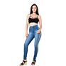 Women's Casual High Waist Stretch Skinny Jeans Side Stripe Denim Pants