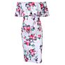 Women's Floral Ruffle off Shoulder Maternity Dress