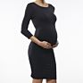 Women's Long Sleeves Seamless High Elasticity Daily Wear or Bady Shower Pregnancy Bodycon Maternity Dress