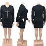 Womens Wholesales V Neck Bodycon Faith Dress Long Sleeve plus Size Women Fall Dresses