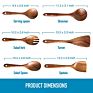 Wooden Utensils for Cooking - Non-Stick Soft Comfortable Grip Wooden Cooking Utensils - Smooth Teak Wooden Spoon Sets