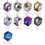 Xichuan Tilted Dice Shaped Ice Cube Fancy Crystal Glass Alloy Back Pendant Necklace Strass Rhistone Diy Decoration Accessories