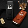 Xifei Modern Travel Leather Cigar Humidor Portable Black Humidors Cigar Cases