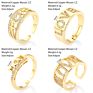 Yiwu Enamel Ice Out Diamond Square Love Moon Rings Gold Rings for Women Lovers Mom