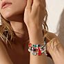 Yiwu Stylish Multi Leaves Glass Beaded Bracelet of Women Ethnic Style Lady's Charm Bracelets Jewelry
