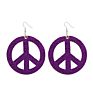 Yuluch Design Earrings Jewelry Peace Sign Glitter Women Hollow Out Wood Earrings Wooden Earrings for Gifts