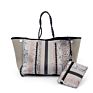 Neoprene Beach Tote Bag Women Shopping Bag Light and Soft Fabric Extra Large Capacity Eco-Friendly Single Shoulder Bag