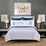 100% Cotton Hotel Embroidery Four-Piece Hotel Bedding Pure Color Simple Satin Embroidery Luxury Quilt Cover
