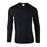 100% Cotton Solid Men's Crewneck Long Sleeve Tops Tee Blank Casual Print T Shirt