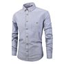 100% Cotton Striped Chemise Homme Long Sleeve Button down Shirts for Men