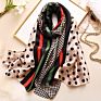 100% Natural Silk Screen Printed Scarves Graceful Ladies Party Screen Printed Satin Silk Scarf