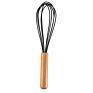 10 Inch Manual Balloon Wire Egg Beater Egg Frother Blending Silicone Whisking Whisk with Wooden Handle