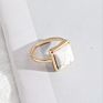 1.2Cm Square White Green Turquoise Rose Pink Quartz Stone Rings Inner Dia 1.7Cm Pendientes Finger Rings Jewelry for Wom