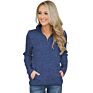 1/4 Zipper Women Casual Long Sleeve Color Block Sweatshirts Stand Collar Pullover Tunic Tops with Pockets Blank Customizable