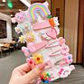 14Pcs Cute Girl Fruit Rainbow Hairpins Cartoon Bobby Pin Hair Clips Girls Children Headband Kids Accessories