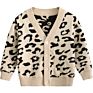 161 Newborn Baby Boy Girl Clothes Leopard Print Sweater Knitted Cardigan Kids Casual Tops for Autumn Sweater Outwear