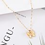18K Gold Plated Crystal Butterfly Necklaces Jewelry Stainless Steel Butterfly Pendant Necklace for Women