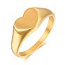 18K Gold Plated Stainless Steel Women Heart Signet Ring