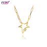 18K Gold Star Screw Clasp Lock Chain Necklace