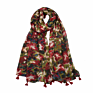 2021Latest Female Tudung Borong Scarf Floral Printed Cotton Voile Woman Scarf Neck