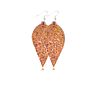21524 Double Sequins Earrings Colorful Leather Jewelry Drop Leaf Pendant Studs Earrings for Women