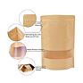 23X35X5Cm Stand up Zip Lock Kraft Paper Bag with Frosted Window for Tea Food Snack Candy Coffee Popcorn