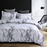 24 Hours Luxury King Size Polyester Gray Marble Bedding Duvet Cover Sets